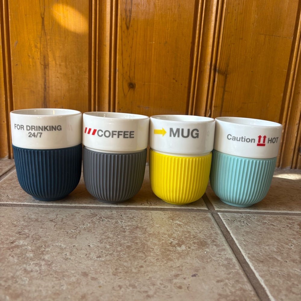 Eco One Unique Colorful Ceramic and silicone Coffee Mug Set